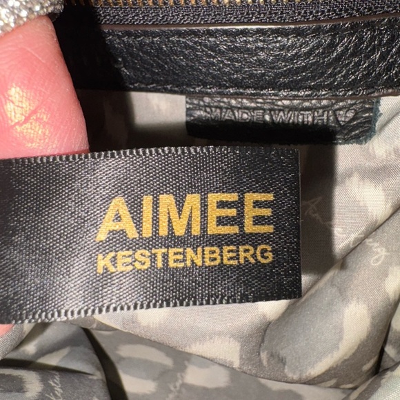 Aimee Kestenberg Stylish Black and Cream Snake Print Women's Hobo Bag - Picture 7 of 8